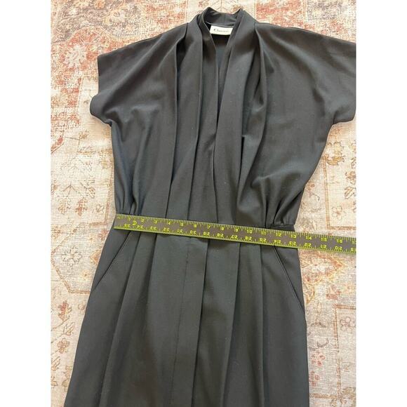 Ganni Pleated Midi Dress Womens Size XS Black Office - Picture 4 of 10